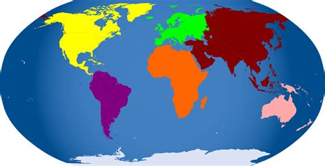 แผนที่โลก 7 ทวีป